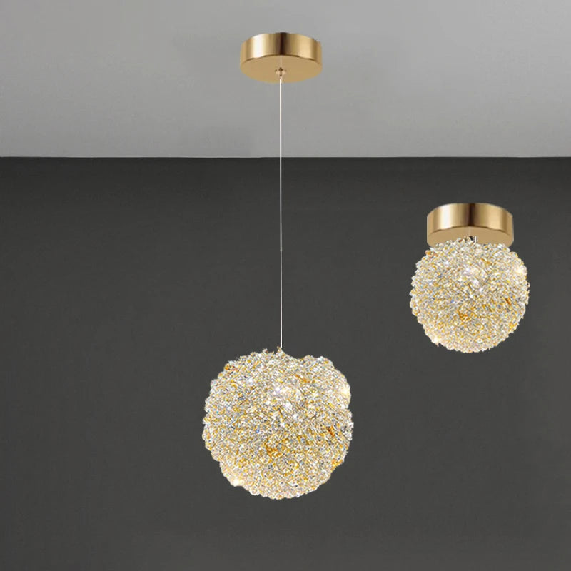 plafonnier moderne en cristal et métal pour - vue 5 sur 15