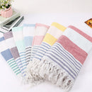 Serviette de plage turque coton franges rayé spa