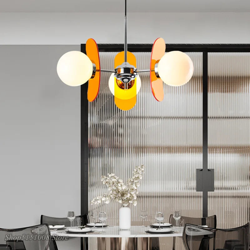 New Modern Luxury Living Room Pendant LampDecorationIndoor Hall, Bedroom,Attic, Kitchen,White Glass Led Lamp Package Chandelier - vue 6 sur 14