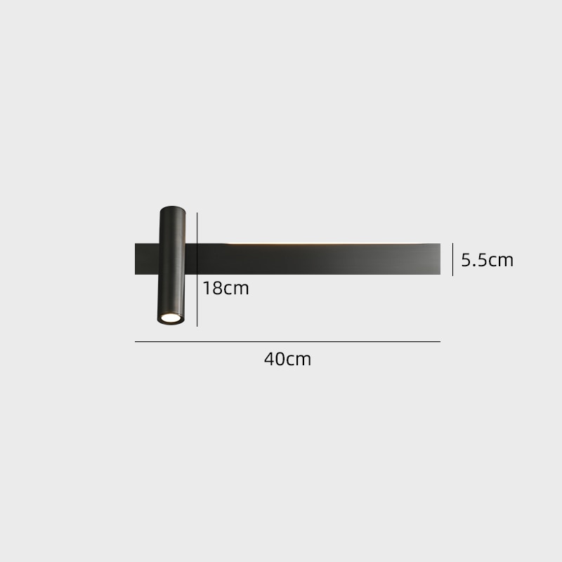 Applique murale minimaliste LED avec spot Irvinne - vue 6 sur 8