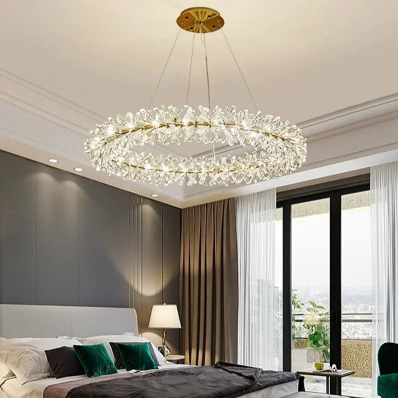 suspension moderne en cristal transparent pour décoration intérieure - vue 10 sur 13