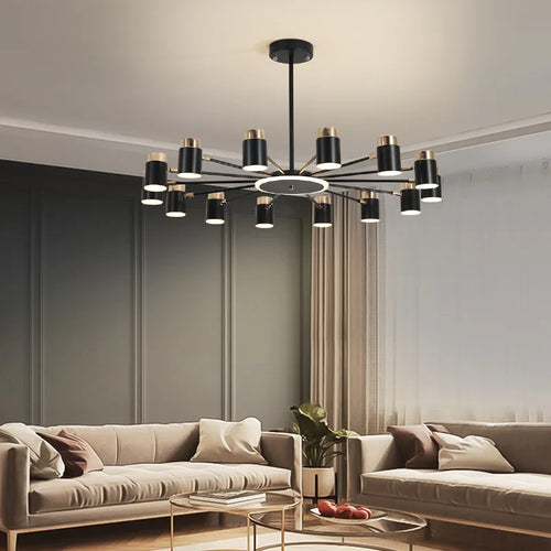 Kronleuchter LED drehbar aus Metall mit 3-stufiger Dimmung - vue 2 sur 11