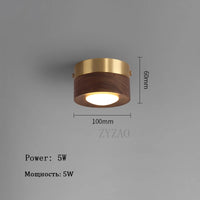 Deckenleuchten aus Nussbaum und Esche mit LED für dekorative Beleuchtung