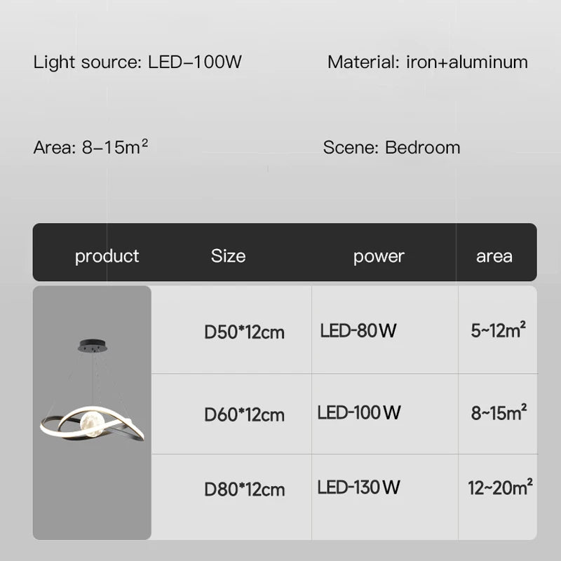 Moderne LED-Pendelleuchte im schwarzen Art-Design für den Innenbereich - vue 6 sur 12