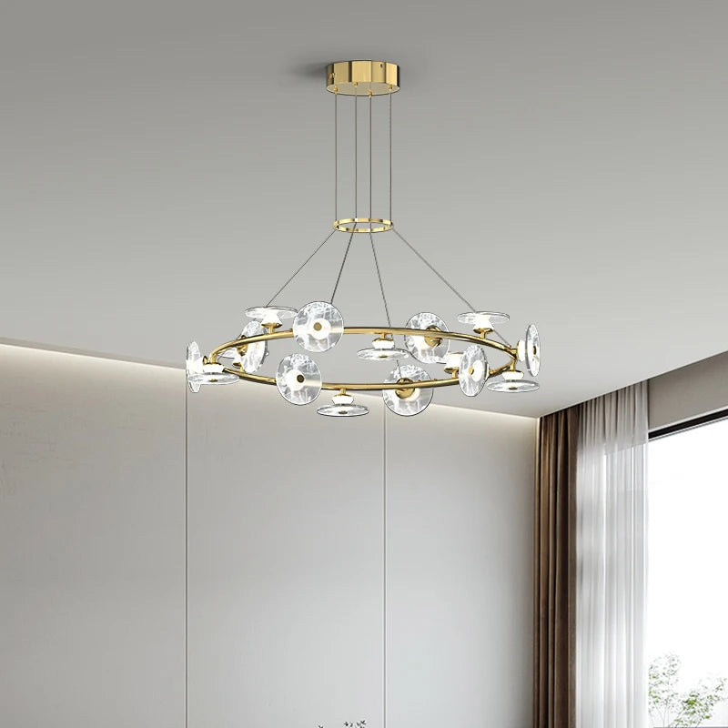 suspension moderne minimaliste en verre et éclairage led créatif - vue 7 sur 12