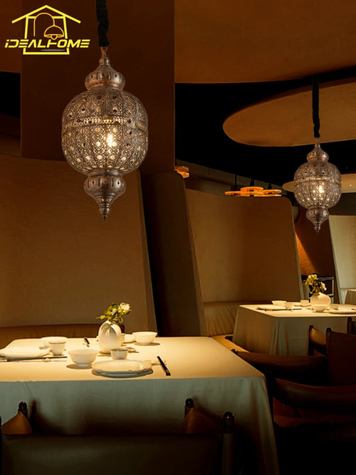 Vintage Pendelleuchte im marokkanischen Design für Café und Restaurant - vue 6 sur 10