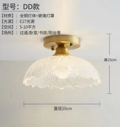Nordische LED-Deckenleuchte Vintage aus Glas für modernes Interieur - vue 14 sur 18