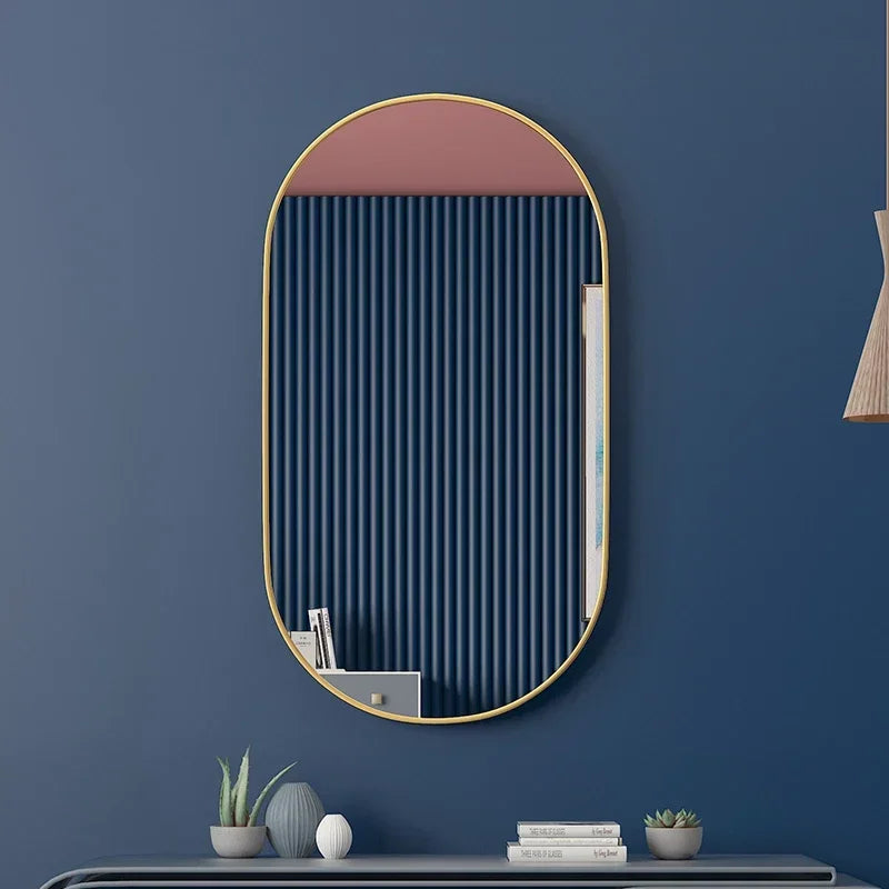 miroir décoratif suspendu pour salle de bain et maquillage - vue 2 sur 8