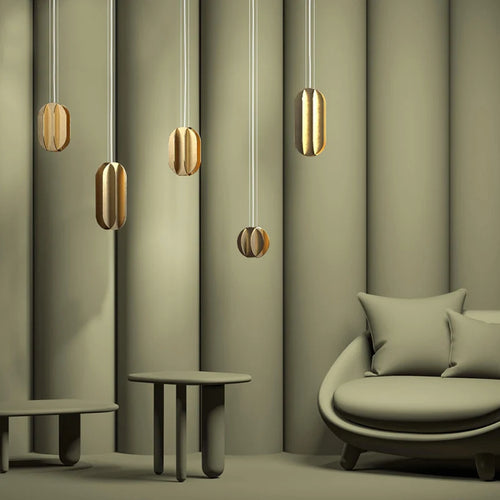 Minimalistische Pendelleuchte aus Kupfer für Restaurant und Bar - vue 3 sur 9