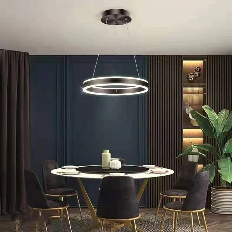 lustre led moderne luminescence haut bas lampes suspendues décor luminaire - vue 7 sur 10