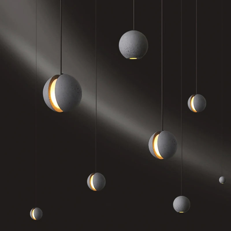 lustre moderne nordique led créatif design lune planète - vue 4 sur 14