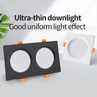 Ultraflacher LED-Einbauspot mit Doppelkopf im modernen Design