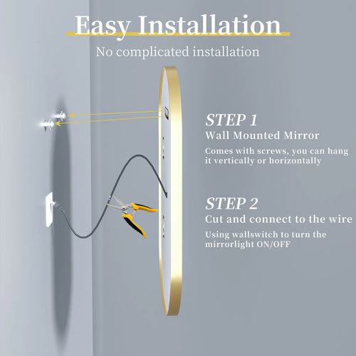 miroir oval à led avec éclairage ajustable et anti-buée - vue 7 sur 8
