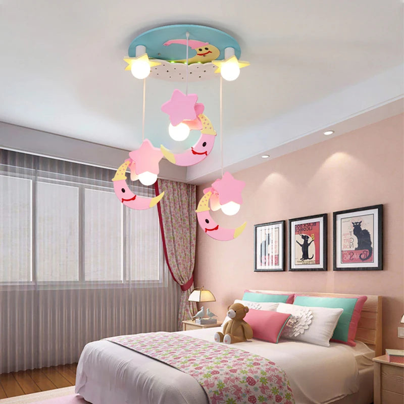 Deckenleuchte Mond Kawaii für Mädchenzimmer skandinavisches Design modern - vue 4 sur 8