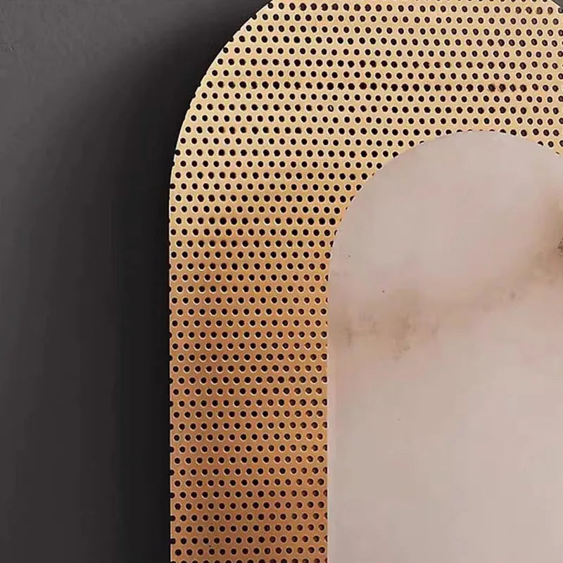 applique murale en marbre naturel ellipse art déco 3000k - vue 6 sur 8