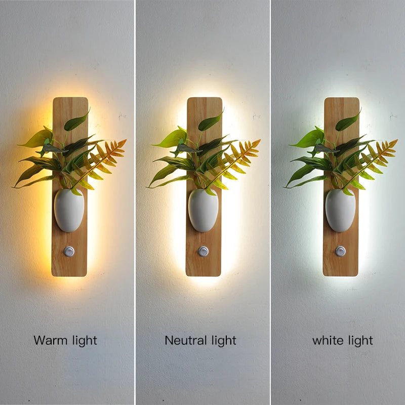 LED-Wandleuchte aus Holz für dekorative Innenräume 2023 - vue 5 sur 8