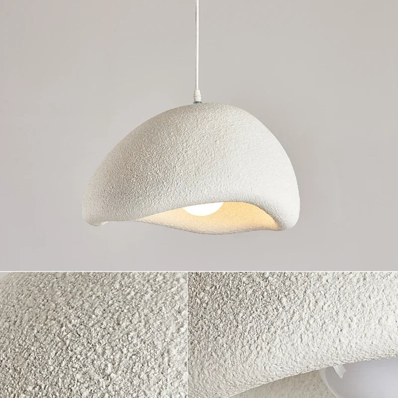 suspension led wabi-sabi nordique en résine pour café loft - vue 5 sur 29