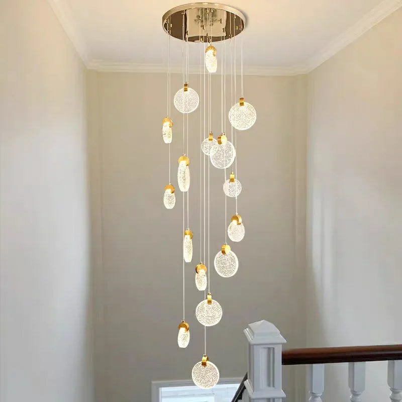 lustre moderne à LED pour escalier et duplex intérieur - vue 5 sur 12
