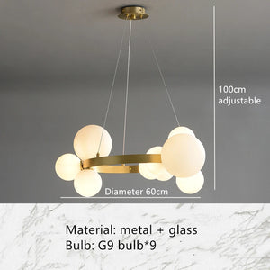suspension led boule à bulles réglable en hauteur
