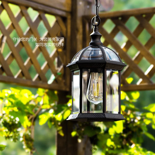 Lampe extérieure Suspension de jardin porte couloir balcon lampe suspendue lanterne étanche couloir allée cour plafonniers - vue 3 sur 10