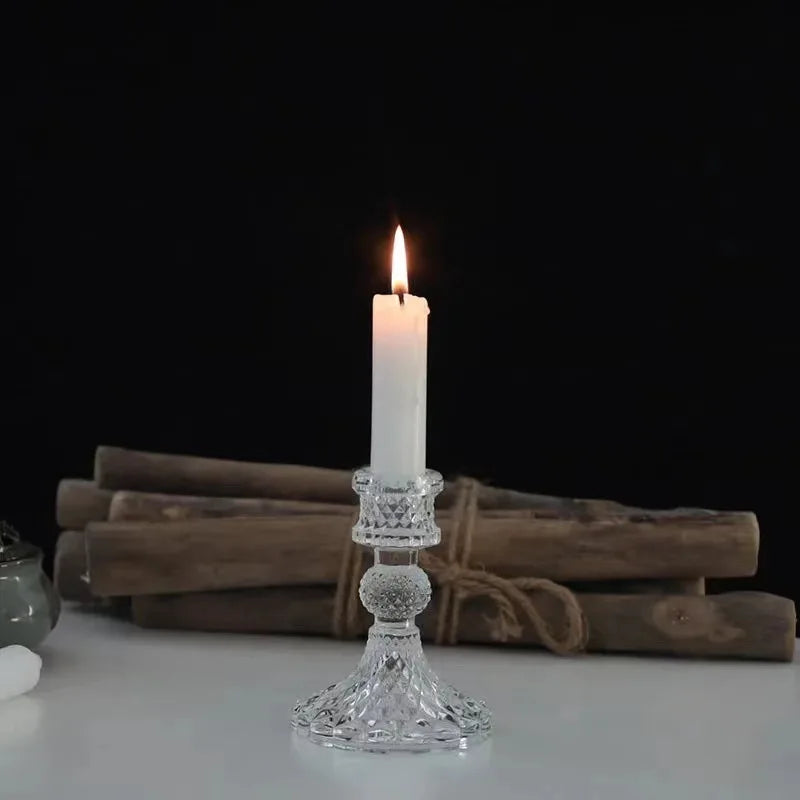 bougeoir en verre décoration nordique pour moments romantiques - vue 5 sur 6
