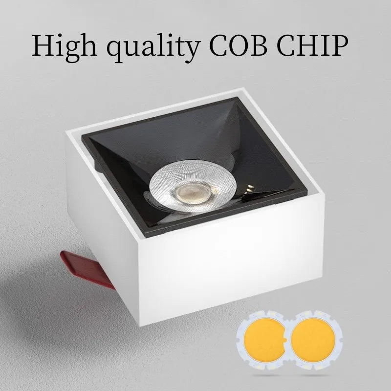 Quadratischer dimmbarer LED-Einbauspot für Hotel, Büro und Zuhause - vue 3 sur 9