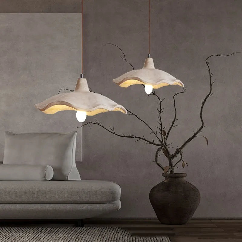 lustre wabi-sabi en ciment pour décoration intérieure et extérieure - vue 2 sur 15