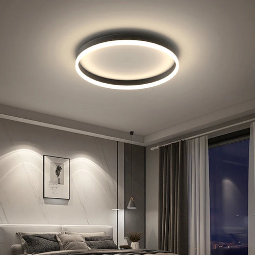 Moderne minimalistische LED-Deckenleuchte für das Arbeitszimmer, kreativ und atmosphärisch - vue 4 sur 13