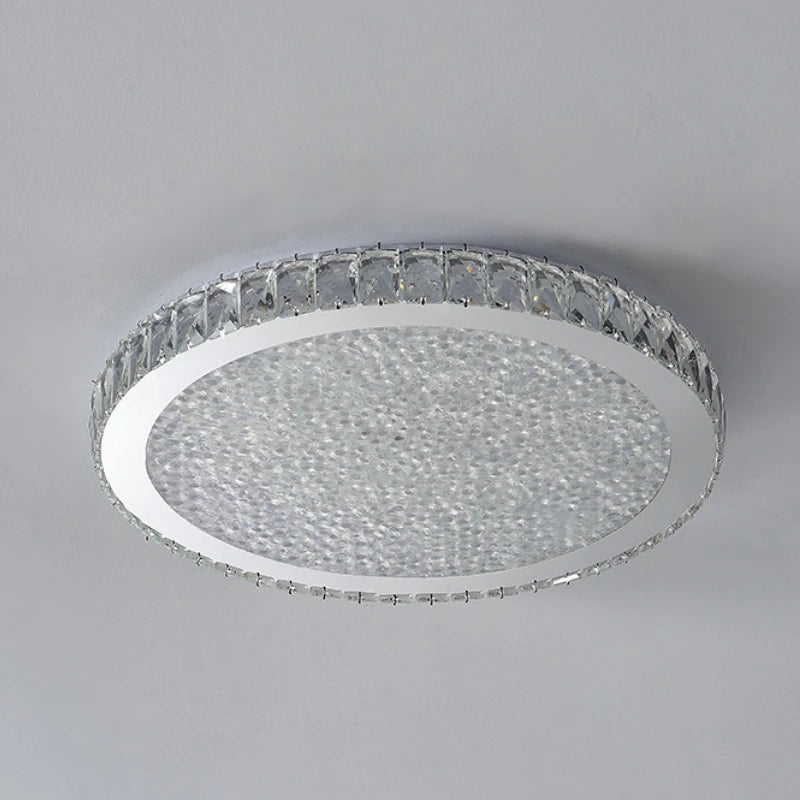 Plafonnier rond ultra-mince en cristal led moderne - vue 6 sur 5