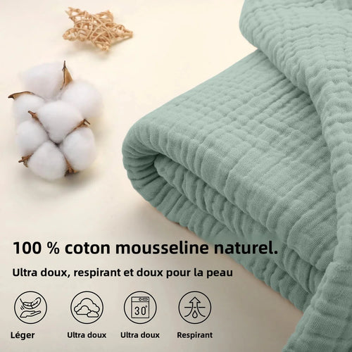 plaid mousseline coton leger boheme canape lit - vue 5 sur 7