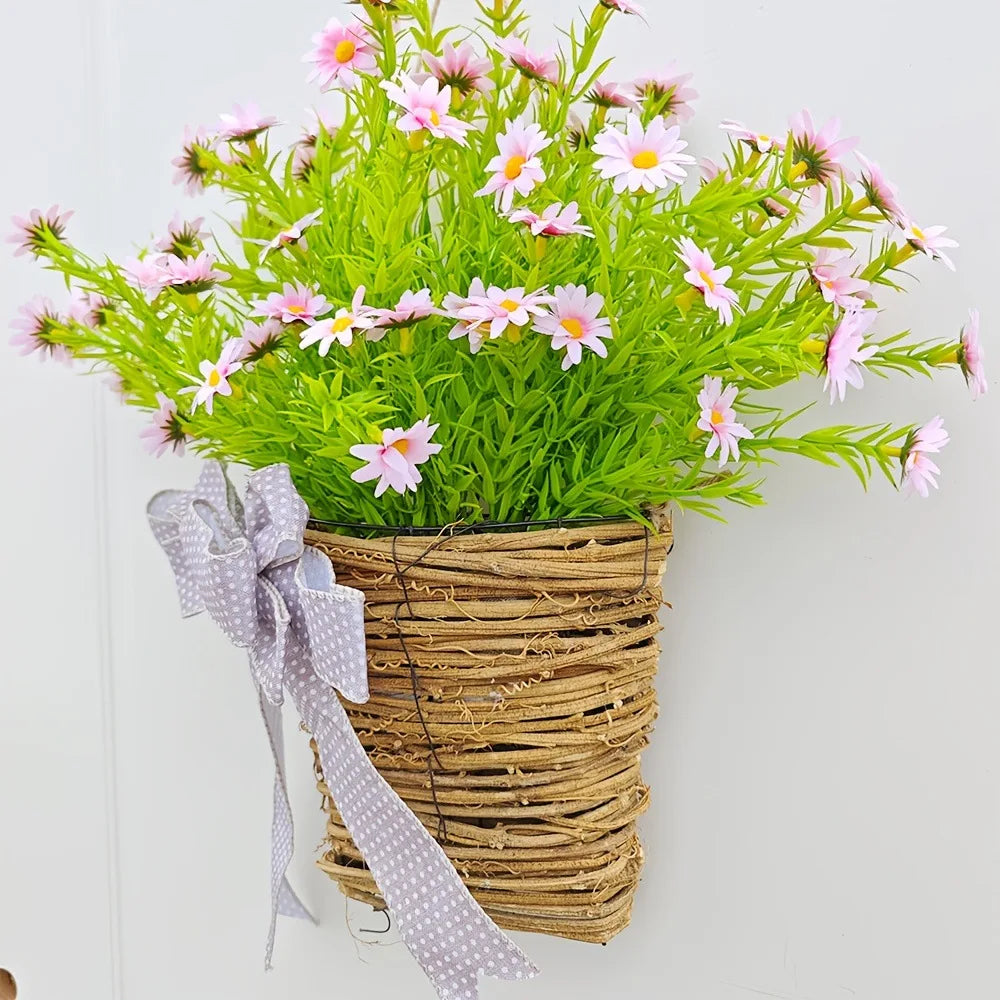 panier de fleurs artificielles couronne de printemps pour décoration de Pâques - vue 7 sur 10