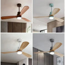 Retro-Deckenleuchte aus Holz mit integriertem Ventilator und LED-Licht
