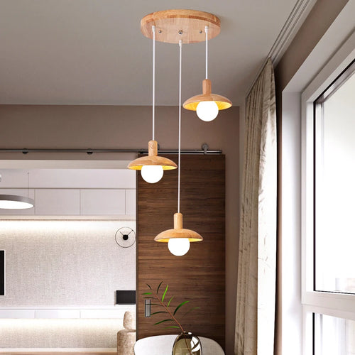 Kronleuchter LED nordischer Stil frische Holzkunst - vue 2 sur 10