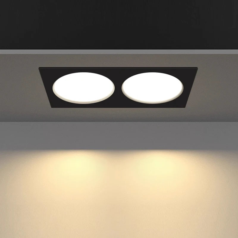 Ultraflacher LED-Einbauspot mit Doppelkopf im modernen Design - vue 10 sur 18