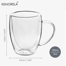 Lot tasses café double paroi verre anse 350ml