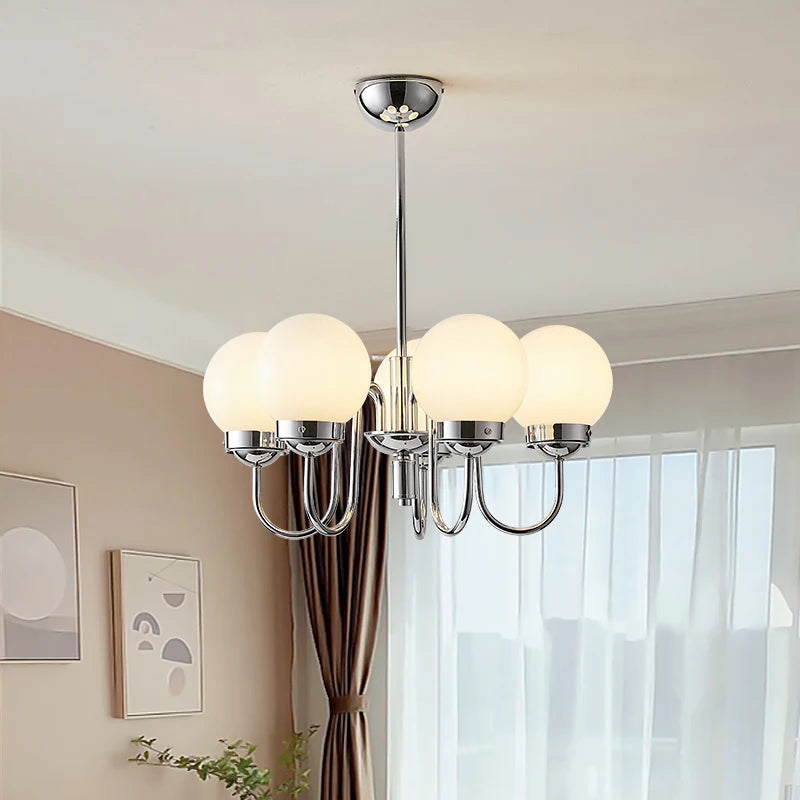 suspension minimaliste en verre et fer pour espaces modernes - vue 4 sur 9