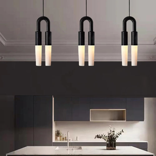 LED-Pendelleuchte aus Metall mit verstellbarem Kabel und Acryl - vue 3 sur 6
