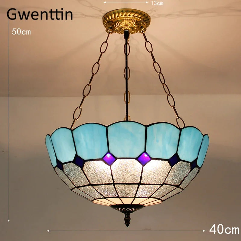 Pendelleuchte aus Buntglas im Tiffany-Stil für Ihre Inneneinrichtung - vue 23 sur 26