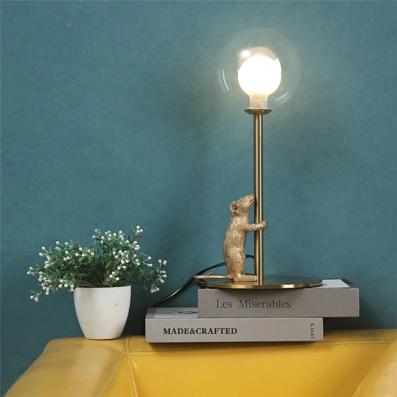 lampadaire moderne souris en résine lampe à LED décoration créative - vue 7 sur 8