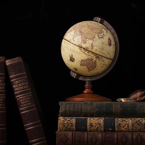 globe terrestre éducatif avec base en bois rétro - vue 6 sur 7