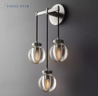 Perle Triple Wandleuchte modern retro LED Messing Chrom Schwarz Kristall für Wohnzimmer Schlafzimmer Arbeitszimmer