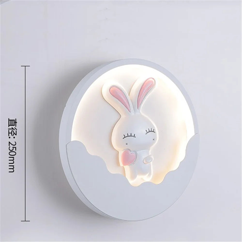 applique murale ronde led ours et lapin pour enfants - vue 10 sur 10