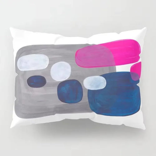 taie d'oreiller rectangulaire avec motifs géométriques décoratifs