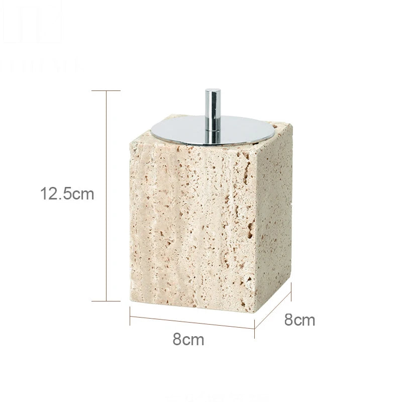 ensemble d'accessoires en marbre naturel pour salle de bain - vue 16 sur 30