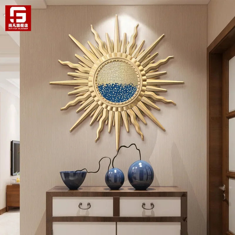miroir mural tournesol en fer forgé décoratif - vue 9 sur 12