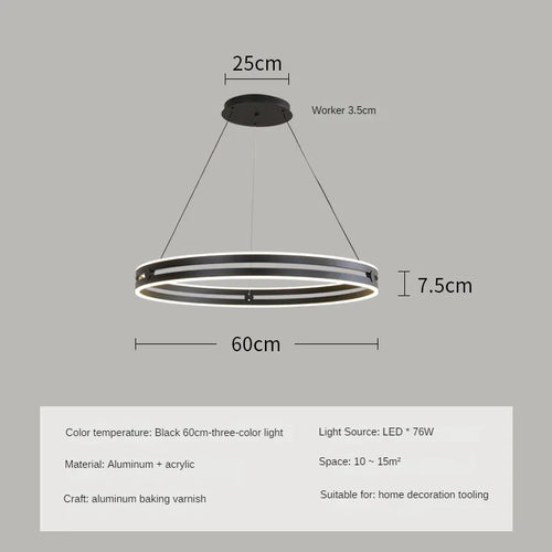 lustre circulaire moderne design créatif pour intérieur lumineux