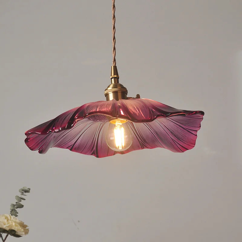 lustre moderne en verre avec design floral pour décoration intérieure - vue 3 sur 7