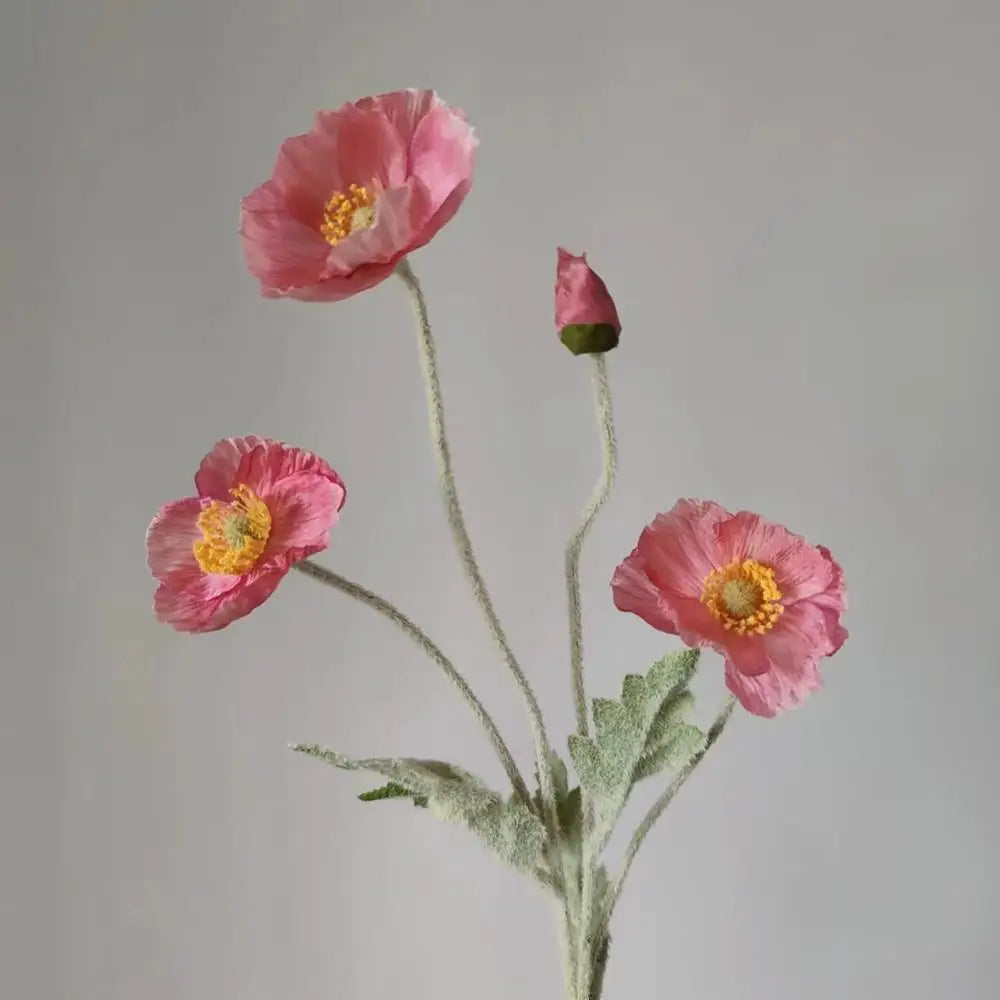 bouquet de fleurs artificielles pavot pour décoration maison jardin fête - vue 10 sur 26