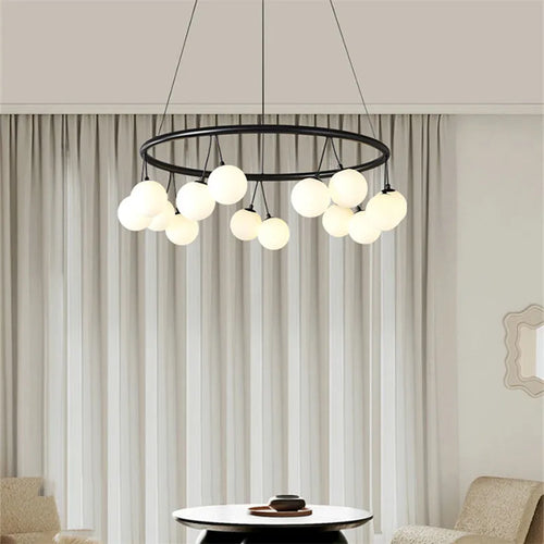 lustre post-moderne éclairage suspendu circulaire réglable design élégant - vue 3 sur 10