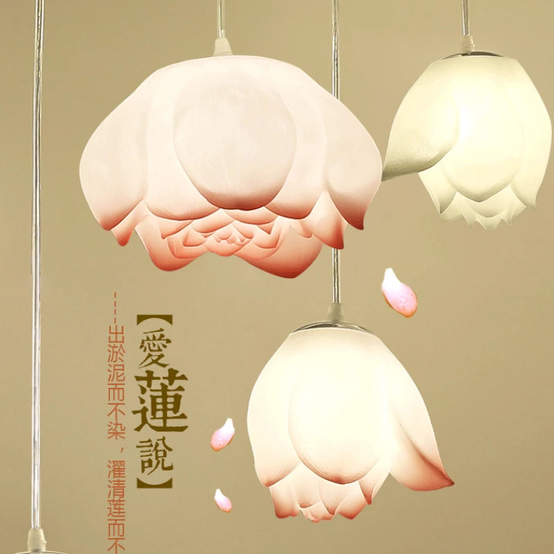 suspension lotus en verre pour décoration d intérieur - vue 5 sur 18